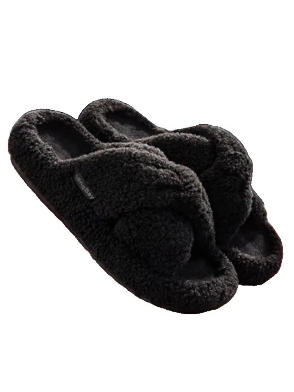 Fuzzy Cross Band Sherpa Slippers Women House Shoe Fluffy Slides Winter Open Toe